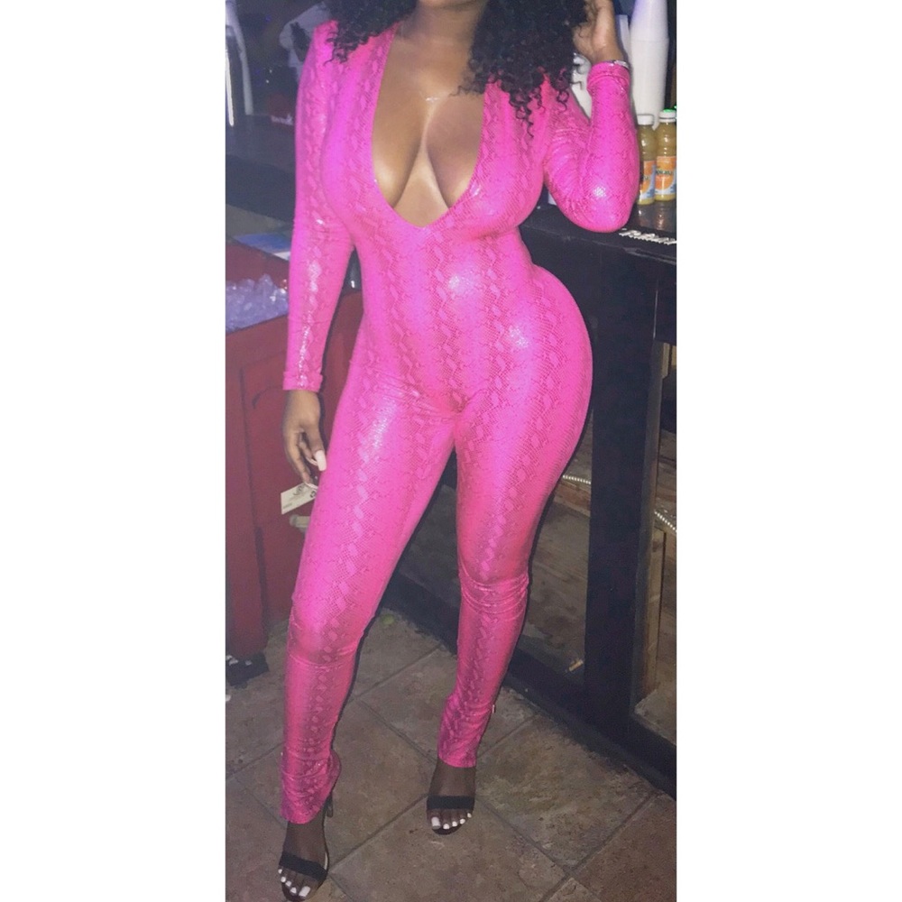 snake print body suit